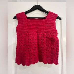 Handcrafted Red Crochet Top - XXS or XS